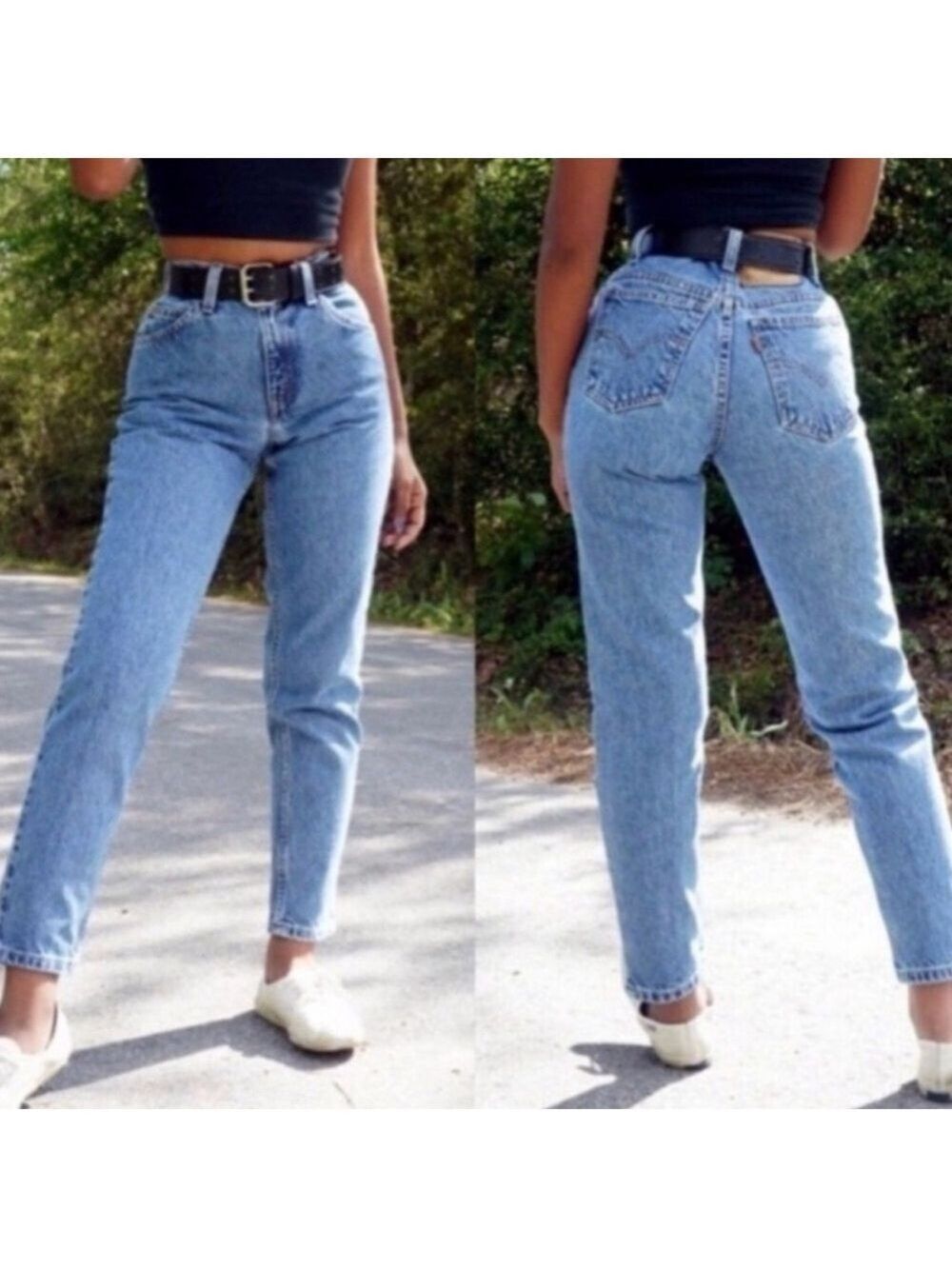 Levi's Vintage Straight Jeans Classic Style Unisex Mom Jeans Starched